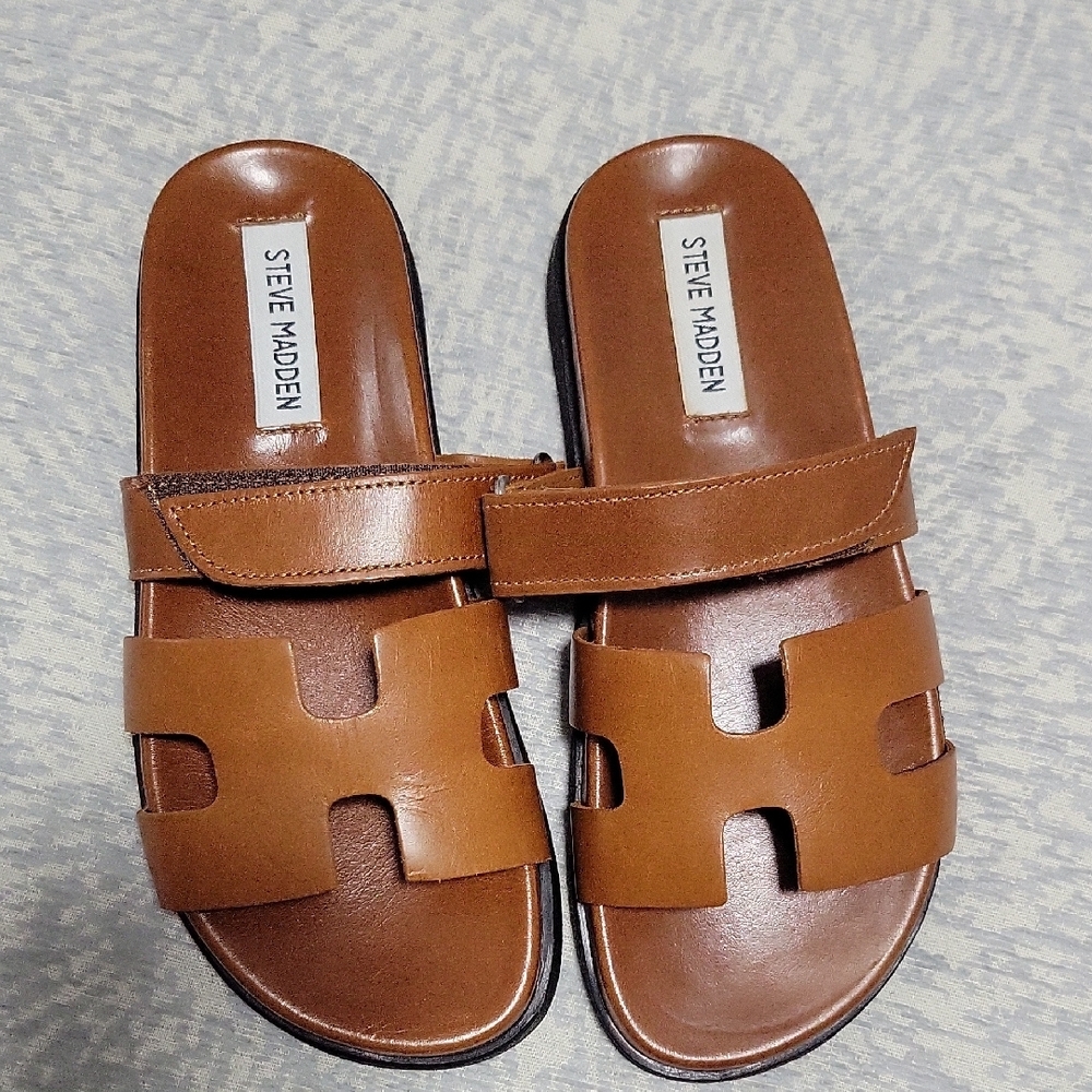 Steve Madden Brown Slide Sandals
